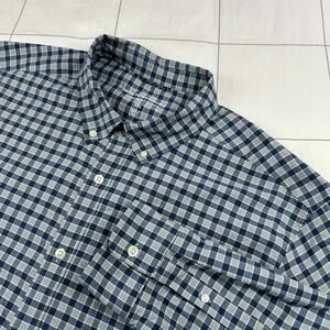 Vineyard Vines Shirt Mens XXL Gray Blue On the Go Brrr Check Button Down Stretch